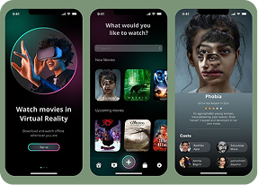 VR Development app mockups