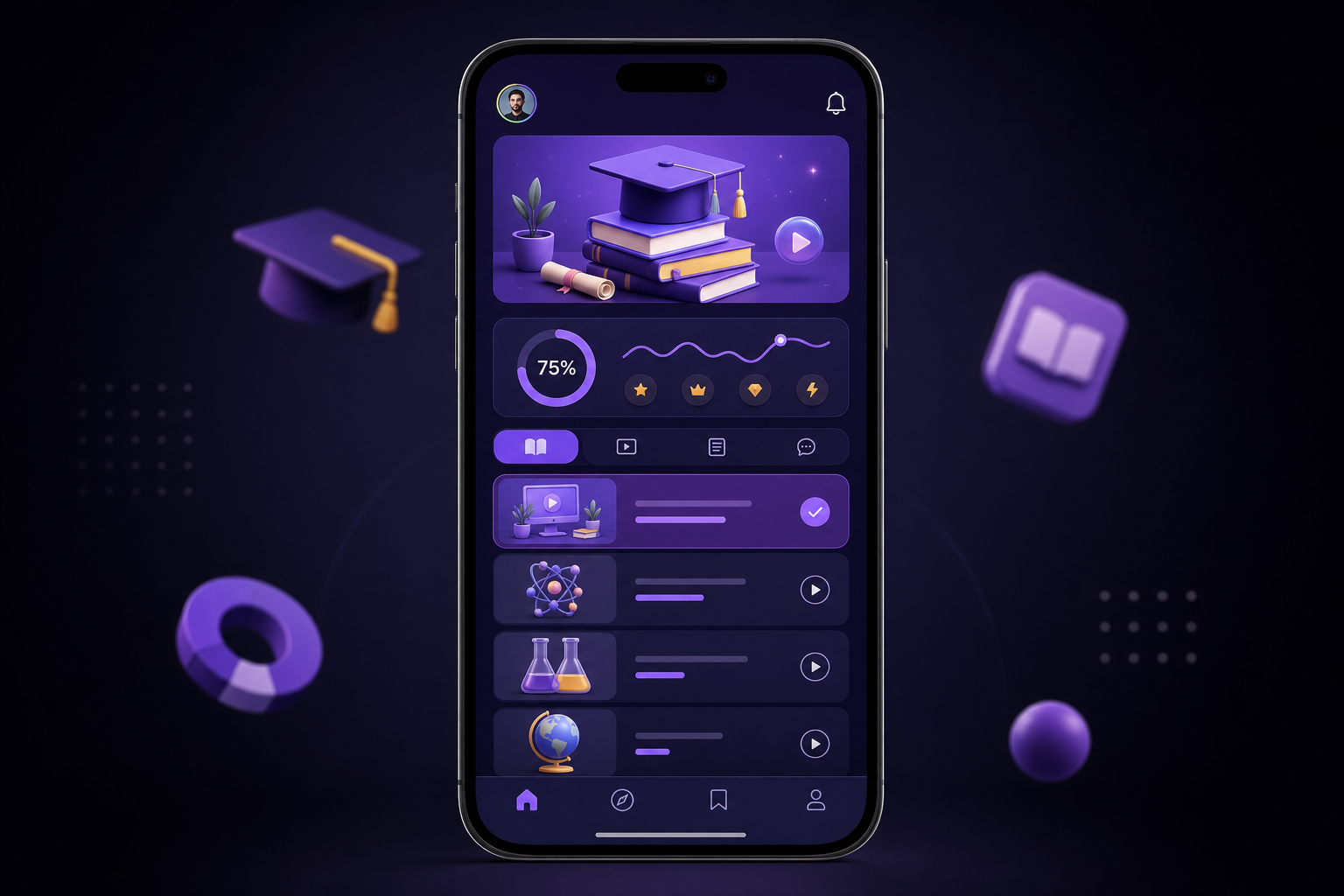 Schology LMS app mockup