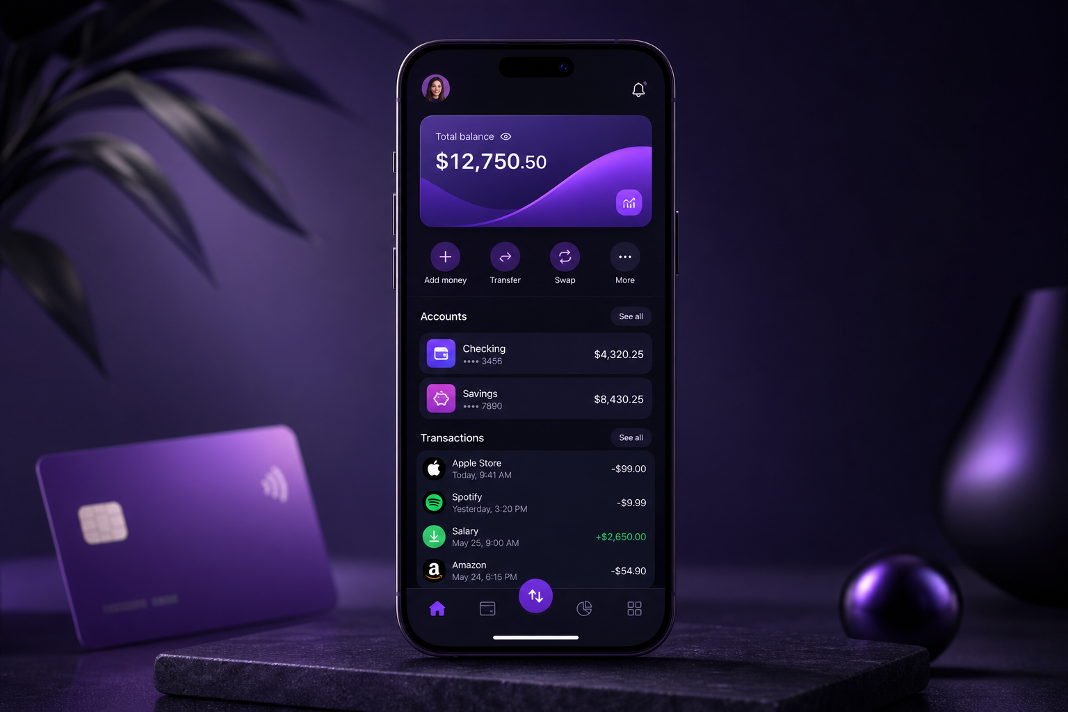 FinVault Neo app mockup